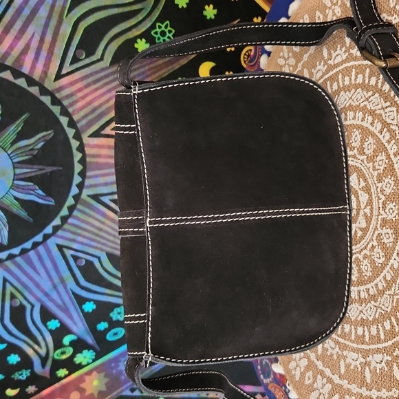 NEW Black suede studded shoulder/cross body bag. - Picture 6 of 8